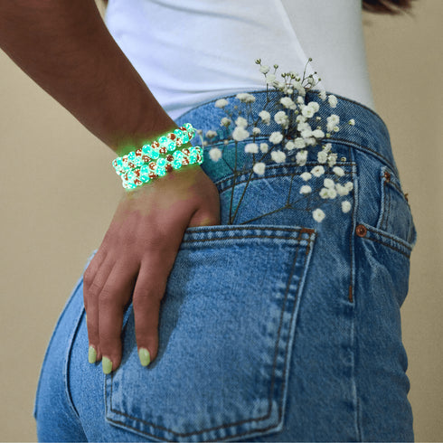 Terre du libre | Cobalt x Cramoisi | Bracelet Verre Double Luciole